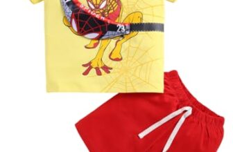 Little Ninja Pure Cotton Knee Length Half Sleeve With Pocket Spider Man Printed Tee & Shorts Set – Yellow 18-24M