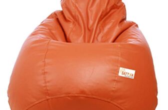 Sattva Classic Leatherette Bean Bag Cover (Without Beans) XXL Size – Orange