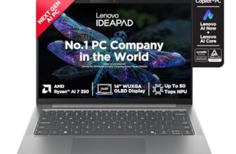 Lenovo IdeaPad Slim 5 AMD Ryzen AI 7 350 (24GB RAM/1TB SSD/14 (35.5cm)/WUXGA OLED/Lenovo AI Now/Copilot+ PC/Windows 11/MSO 365 Basic+Office 2024/1Yr ADP Free/Grey/1.4Kg), 83HX009DIN AI Laptop