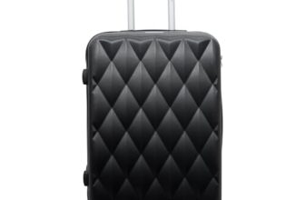 AMERICAN TRAVELLER TourisDiamon Trolley Bag Set of 3 | Durable ABS Hard Shell Luggage | TSA-Type Lock | 8 Dual Spinner Wheels | Telescopic Handle | Travel Suitcase | Trolley Bag Set (24, Black)