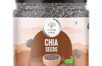 Flavour Foodie Premium Grade Chia Seeds 1KG | Natural Hydrator for Summers | High Protein & High Fibre Seeds for Eating | Resealable Jar Pack | Superfood for Smoothies, Salads & Baking