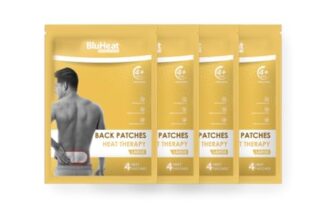 BluHeat Back Pain Relief Patches (Pack of 4 pcs Large) 4+ Hours of Heat Therapy, Safe and Natural Odour-Free Air-Activated, Long-Lasting Ultimate Substitution of hot Water Bags, ON The GO