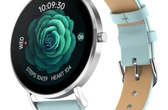 Noise Diva 2 Fashion Smart Watch for Women- Sleekest Dial, 36mm AMOLED Display, Snug Fit, Improved Female Cycle Tracker,BT Calling, Sleep Tracking, AI Voice Assistant, Password Protection(Silver Blue)