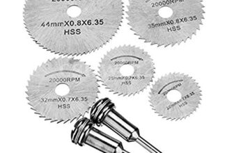 DIY Crafts DIY Crafts 5x HSS Circular Wood Cutting Saw Blade Discs + 2x Mandrel Drill For Rotary Tool (Pack 7 Pcs Set, 2 Pcs Mandrel)