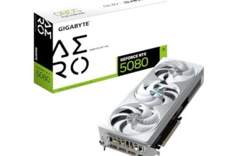 GIGABYTE Geforce RTX 5080 AERO OC SFF 16G Graphics Card, WINDFORCE Cooling System, pci_e_x16 16GB 256-Bit GDDR7, GV-N5080AERO OC-16GD Video Card