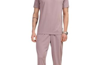 Thomas Scott Men’s Solid Polyester Relaxed Fit T-Shirt & Joggers Co-Ords Set with Round Neck & Short Sleeves (TMSTCS002_Lilac_XL)