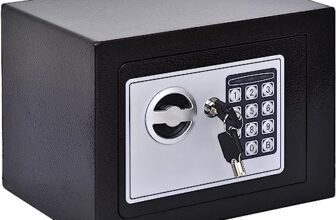 Heavy-Duty Electronic Digital Safe Box with Keypad Lock & Biometric Lock and Emergency Key – Steel Security Locker for Home, Office & Jewelry Storage Deposit Box