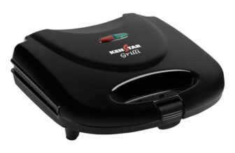 Kenstar GRILLI 750W Sandwich Grill Maker | Non-Stick 2-Slice Plates | Cool-Touch Body & Auto Cut-Off | Black