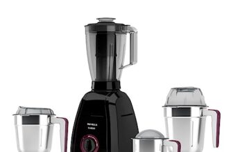 Havells Klassic 750 Watt 4 Jar Mixer Grinder, 21000 RPM Heavy Duty Universal Motor, 304 SS Blades, Large Size Break Resistant JarLids With Twist & Lock Mechanism- Black