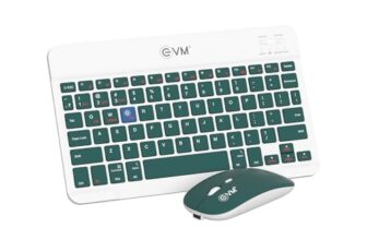 EVM EnClick Wireless Keyboard & Optical Mouse Combo | Bluetooth 5.0 + 2.4GHz Dual Mode, Type-C Rechargeable | 1600 DPI, High Performance Multi-Device | 1 Year Warranty (WLKM & EWLM-360- EnClick)