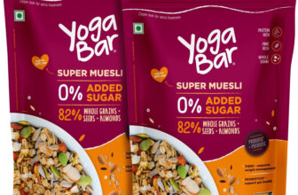 Yogabar Muesli 800g No Added Sugar|Breakfast Muesli with Probiotics & Prebiotics Pouch(2 x 400 g)