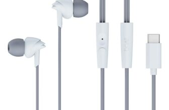 Boat Bassheads 300C Wired Earphones,Type-C Jack, 10mm Drivers, Signature Sound, in-Line Microphone, Integrated Controls, Voice Assistant & 120cm Cable (Cool Grey)