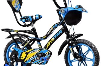 Leader JoyStar Cycle for Kids | Bicycle for Kids with Training Wheels | Comfortable Seat, Backrest & Front Storage| Kids Cycle for 2-5 Years Boys & Girls | Frame: 8 Inches (14T, Blue)