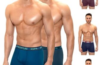 Rupa Frontline Long Trunk for Men, 100% Cotton Material, Outer Elastic, Pack of 5 Assorted-Color and Print May Vary