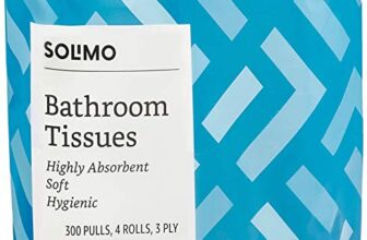 Amazon Brand – Solimo 3 Ply Toilet Paper Roll | 1200 Pulls | 300 Pulls X 4 Rolls | Soft And Highly Absorbent | 100% Natural Virgin Cellulose Fiber