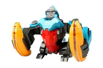 Kids Mandi Dancing Gorilla Robot Toy | Electronic Action Figure with Music & Lights | Interactive Moving Toy for Kids Age 3+ (Blue & Red)