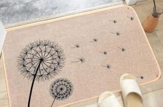 Cortina Printed Heavy Duty Non Slip Rubber Back with Linen Surface Doormat |Essential Small Rug for Office, Bedroom & Kitchen,Bathroom 40×60 Cm (Black)