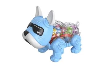 Kids Mandi® Interactive Robot Dog Toy | Smart Battery Operated Puppy with Blinking Eyes & Flashlight | Multicolour for Kids