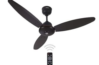 ACTIVA Gracia 1200MM (28 Watts) BLDC Motor Ceiling Fan With LED Light | Remote | 3 Blade Energy Saving BEE 5 Star Rated Fan | Noiseless Operation | 3 Year Warranty (Smoke Brown)