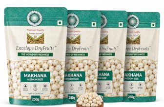 1 Kg Makhana | Pack Of 4 X 250g | Unpolished Hand-Picked Phool Makhana | Best For Fasting Vrat | Prasadam | Pesticide Free | Reuseable Zip Lock Pouch | Makhane | Foxnuts | Grocery | Staples | Snacks | Superfood