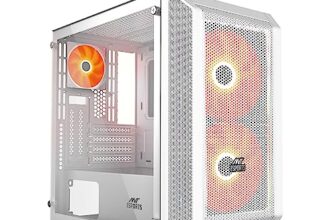 Ant Esports 200 Air Mini M-ATX Computer Case/Gaming Cabinet – White | Support M-ATX, ITX | Pre-Installed 2 x 200 mm ARGB Front Fans