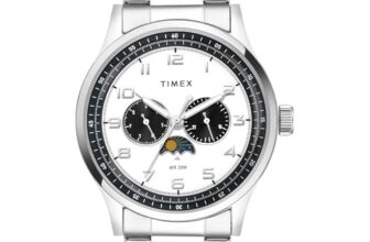 TIMEX Analog Watch for man with White Round Dial & Silver Stainless Steel Bracelet Band Water Resistant Men’s Wrist Watches – TWEG19609