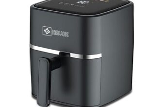 HAVOK 4.5L Digital Air Fryer for Healthy Oil Free Cooking | 1500W Electric Cooker with 360° Rapid Air Circulation | 8 Touch Presets | Dishwasher Safe Non-Stick Basket & Low Noise Operation | Black