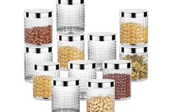 Attro Sky Hector Celebration 12 Pcs Storage Pet Container Gift Set for Kitchen (300 ml x 4, 600 ml x 4, 1250 ml x 4), Silver (Regular – 12 Pieces)
