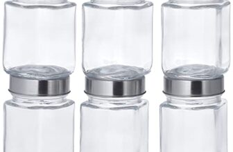 Amazon Brand – Solimo Square Glass Storage Containers | Set Of 6 | 310 ml Each | Transparent