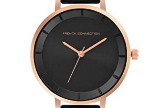 French Connection Stainless Steel Analog Rose Gold Dial Women’s Watch-Fcn00016C, Band_Black