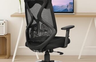 Da URBAN® Merlion Office Chair,High Back Mesh Ergonomic Home Office Desk Chair with 3 Years Warranty, Adjustable Armrests,Adjustable Lumbar Support,Tilt Lock Mechanism (Black)
