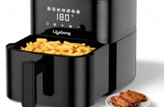 Lifelong 4.2 Litre Digital Air Fryer |1200W Quick Heating With 7 Preset| Detachable Handle, Touch Control, Non-Stick Basket, Rapid Air Technology For Less Oil Cooking, Frying, Grill, Baking, Roasting
