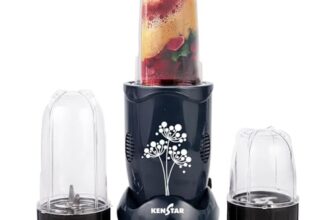 Kenstar Nutrino Mixer Grinder Blender | 3 Jar 350W | High Power Motor Juicer | Blender and Mixer | Durable ABS Body | Blue & Black