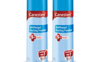 Canesten Dusting Antifungal Powder Relief from Skin Irritation Prickly Heat Redness Itching Fungal Infection, 100g (Pack Of 2)