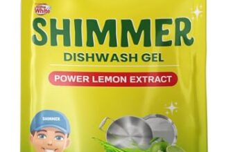 Shimmer Dishwash Gel – 5L Family Pack | Non-Toxic & Eco-Friendly | Tough on Grease, Gentle on Skin | High Foam Formula | Removes Oil & Stains Easily | Fresh Lemon Fragrance