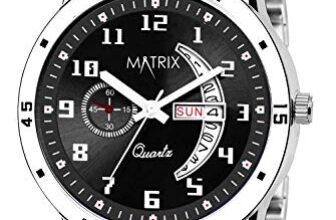 Matrix Analog Day & Date Functioning, Black Dial Stainless Steel Strap Men’s Watch