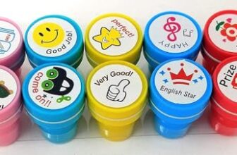 Crackles Kids Stamp Set Motivation Stamps School Scrap booking Self Ink Stamp DIY Teachers Self Inking Praise Reward Stamps Only Red Ink(No Ink pad Included) (Pack of 1)