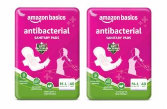 Amazon Basics Anti-Bacterial Sanitary Pads for Women | 280 mm Extra Coverage | Ultra-Absorbent Core | Soft & Comfortable Surface | Wings for Secure Fit | Medium to Heavy Flow Protection| 80 Count (40 X Pack of 2)