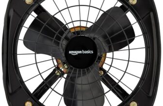 Amazon Basics High Speed Exhaust Fan I 3 Heavy Duty Blades | Rust Resistant Body | RPM 2600 | 9 inch/225mm Sweep Length (Black)