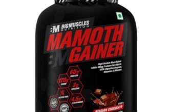 Bigmuscles Nutrition Mamoth Gainer Powder [Belgian Chocolate, 3Kg]|High Protein Muscle Mass & Weight Gainer|With Vitamins & Minerals, Creatine & Digestive Enzymes, 3000 Grams