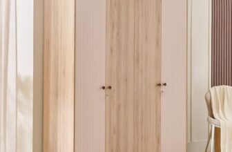 Home Centre | Lexus | Engineered Wood | 4 Door Swing Wardrobes | Brown | 1 Year Warranty