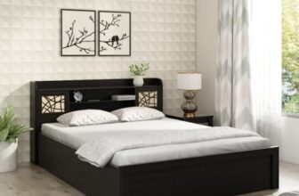 Spacewood Mayflower King Bed | King Size (78 X 72) Engineered Wood Bed with Box Storage| 3 Year Warranty | Modern Design | Vermount