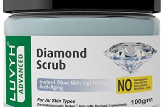 Luvyh Diamond Face & Body scrub | Tan Removal |Anti Aging |Suitable For Deep Exfoliation & Removing Dead Skin| Skin Lightening |Moisturizer For Women & Men For Skin Brightening |All Skin Type -100Gm