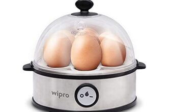 Wipro Vesta Electric Egg Boiler, 360 Watts, 3 Boiling Modes, Stainless Steel Body and Heating Plate, Boils up to 7 Eggs at a time, Automatic Shut Down, White, Standard (VB021070)
