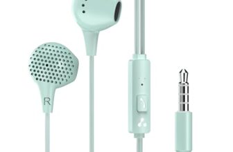 Ambrane Wired Earphones with Mic | 3.5Mm Audio Jack | 14Mm Driver for HD Sound & Deep Bass | Tangle-Free 1.2M Cable | in Ear Comfort Fit | Compatible with Mobiles, Tablets, Laptops, Pcs (EP-83 Green)