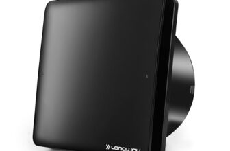 LONGWAY FreshX 6 Inch 150 mm Energy Efficient Exhaust Fan | High Speed Powerful Motor | Noiseless Operation & Easy to Clean | Suitable for Bathroom, Kitchen, Office | 2 Years Warranty (Black)