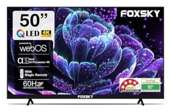 Foxsky 127 cm (50 inch) Frameless Series 4K UHD QLED WebOS FS50GATV (Black)