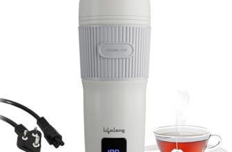 Lifelong 2 in1 Portable Electric Kettle & Bottle for Travel 400ml |Wide Voltage-for Homes(220v) & Indian Trains(110v)| Quick Boil |4 Temp |Digital Touch Ctrl |Cool Touch |Make Tea/Coffee Without Milk