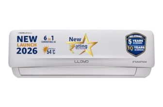 Lloyd 2 Ton 3 Star Inverter Split AC, 2026 New Star Rated (6 in 1 Convertible, Cools Up To 54°C, DG Mode, Ice Clean, Smart 4 Way Swing, Installation Check, White with Silver Deco Strip, GLS24I3GGCSR)