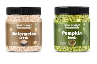 NUTRI BASKET Pumpkin Watermelon Seeds Combo 500g (250g Each) | Pumpkin Seeds & Watermelon Seeds for Snacking, Smoothies, and Salads | Ready-to-Eat Superfoods | Superseeds